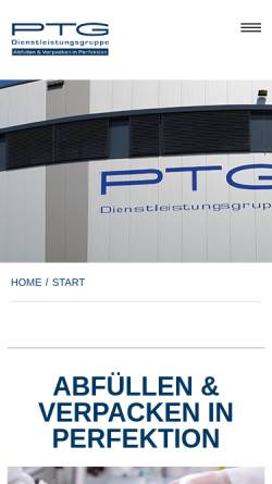 Vorschau der mobilen Webseite www.ptg-lohnverpackung.de, PTG Lohnverpackung GmbH