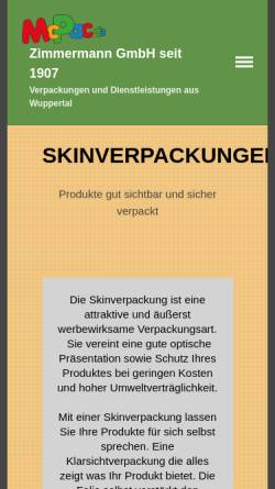 Vorschau der mobilen Webseite skinpack.de, Zimmermann GmbH
