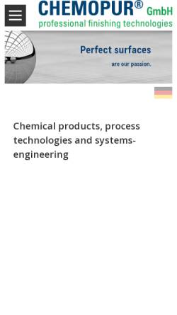 Vorschau der mobilen Webseite www.chemopur.info, Chemopur H. Brand GmbH