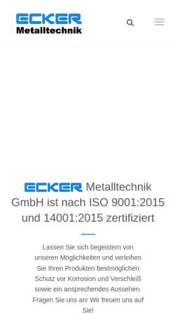 Vorschau der mobilen Webseite www.ecker-metalltechnik.de, Ecker Metalltechnik GmbH