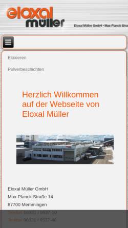 Vorschau der mobilen Webseite www.eloxal-mueller.de, Eloxal Müller GmbH