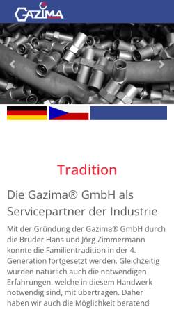 Vorschau der mobilen Webseite www.gazima.de, Gazima GmbH