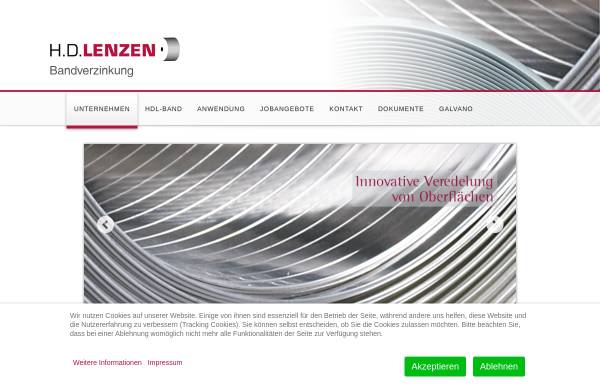 Vorschau von www.hdlenzen.de, H. D. Lenzen - Bandverzinkung GmbH & Co. KG