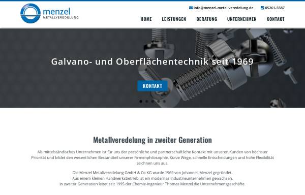 Vorschau von www.menzel-metallveredelung.de, Menzel Metallveredelung GmbH & Co. KG