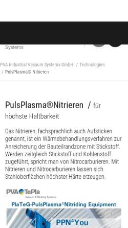 Vorschau der mobilen Webseite www.plateg.de, Plateg Plasma Technik Grün GmbH