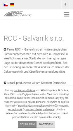 Vorschau der mobilen Webseite www.roc-galvanik.de, ROC Galvanik s.r.o