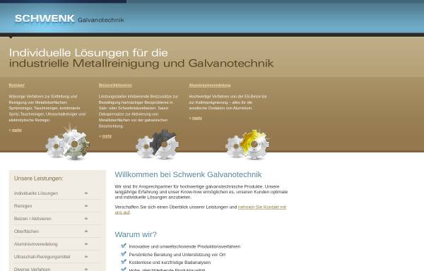 Vorschau von www.schwenk-galvano.de, Schwenk Galvanotechnik