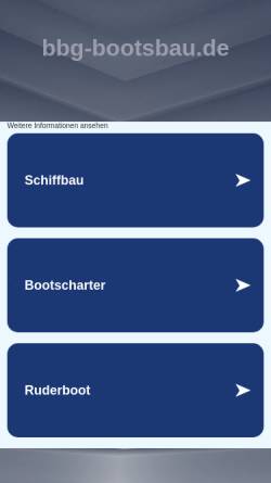 Vorschau der mobilen Webseite www.bbg-bootsbau.de, BBG Bootsbau Berlin GmbH