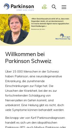 Vorschau der mobilen Webseite www.parkinson.ch, Schweizerische Parkinsonvereinigung (SPaV)