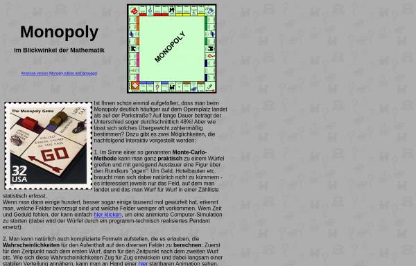Vorschau von www.bewersdorff-online.de, Monopoly im Blickwinkel der Mathematik
