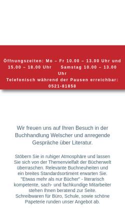 Vorschau der mobilen Webseite www.buch-welscher.de, Buchhandlung Gerhard Welscher Nachf. GmbH & Co KG
