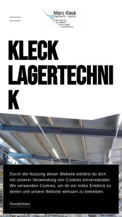 Vorschau der mobilen Webseite www.kleck-lagertechnik.de, Marc Kleck