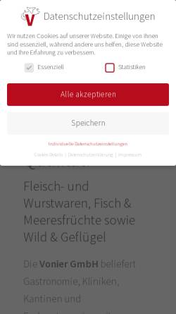Vorschau der mobilen Webseite www.voniers-fleischwaren.de, Vonier's Qualitätsfleischwaren in Baden GmbH