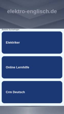 Vorschau der mobilen Webseite www.elektro-englisch.de, Lützenkirchen Lehrsysteme - Fachenglisch für die neuen Elektroberufe