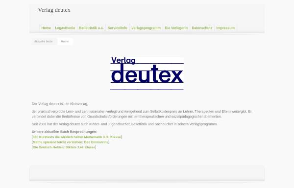 Vorschau von www.deutex.de, Verlag deutex - Bettina Klamann