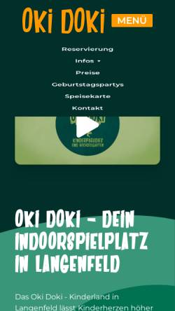 Vorschau der mobilen Webseite okidoki-langenfeld.de, OkiDoki Kinderland Langenfeld