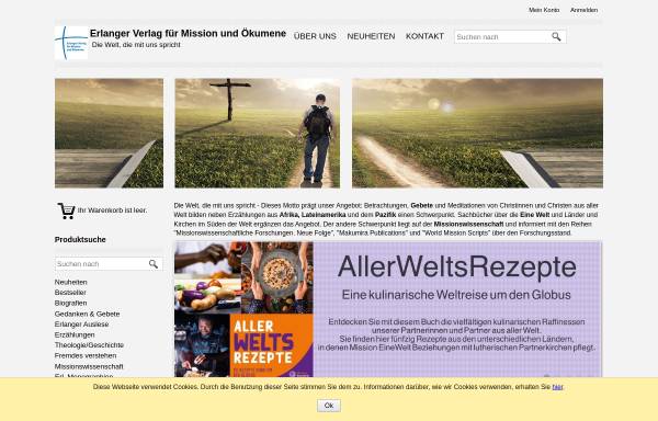 Vorschau von www.erlanger-verlag.de, Erlanger Verlag für Mission und Ökumene