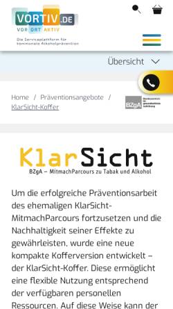 Vorschau der mobilen Webseite www.klarsicht.bzga.de, KlarSicht