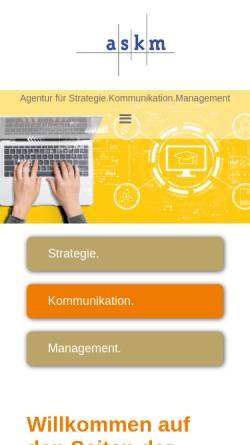 Vorschau der mobilen Webseite www.askm.de, Hochschul-Partnerlink