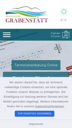 Vorschau der mobilen Webseite www.grabenstaett.de, Grabenstätt