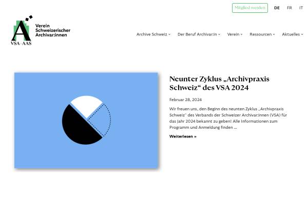 Vorschau von vsa-aas.ch, Verein Schweizerischer Archivarinnen und Archivare