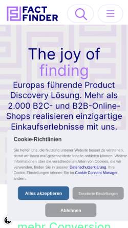 Vorschau der mobilen Webseite www.fact-finder.de, FACT-Finder