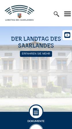 Vorschau der mobilen Webseite www.landtag-saar.de, Landtag des Saarlandes
