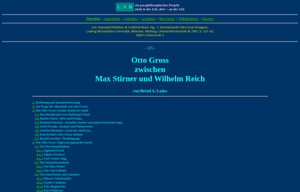 Vorschau von www.lsr-projekt.de, Otto Gross zwischen Max Stirner und Wilhelm Reich
