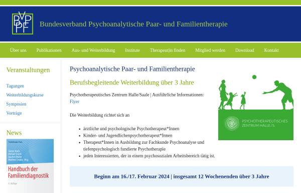 Vorschau von www.bvppf.de, Psychoanalytische Paar- und Familientherapie