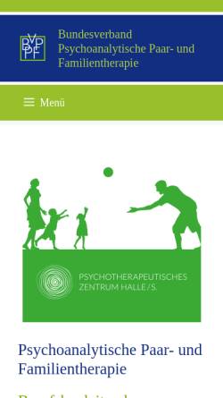 Vorschau der mobilen Webseite www.bvppf.de, Psychoanalytische Paar- und Familientherapie