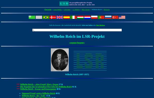 Vorschau von www.lsr-projekt.de, Wilhelm Reich im LSR-Projekt