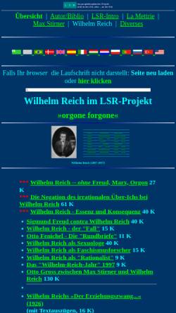 Vorschau der mobilen Webseite www.lsr-projekt.de, Wilhelm Reich im LSR-Projekt