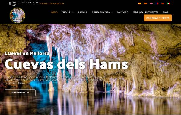 Vorschau von cuevasdelshams.com, Cuevas dels Hams
