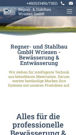 Vorschau der mobilen Webseite regner-stahlbau.de, Regner + Stahlbau GmbH