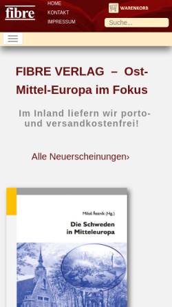 Vorschau der mobilen Webseite www.fibre-verlag.de, Fibre Verlag, Inh. Dr. Peter Fischer
