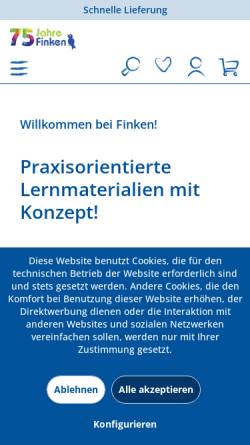 Vorschau der mobilen Webseite www.finken.de, Finken Verlag