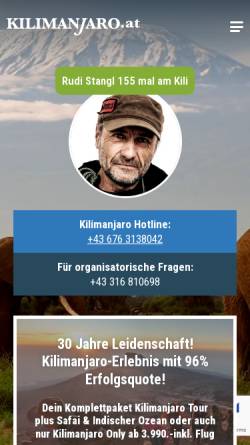Vorschau der mobilen Webseite kilimanjaro.at, Stangl, Rudi