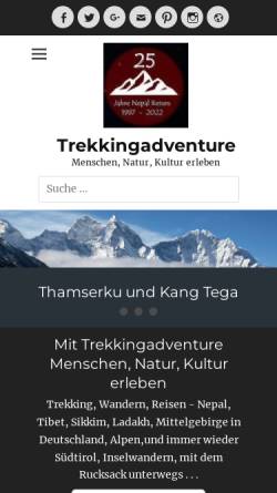 Vorschau der mobilen Webseite trekkingweb.de, Trekking in Nepal