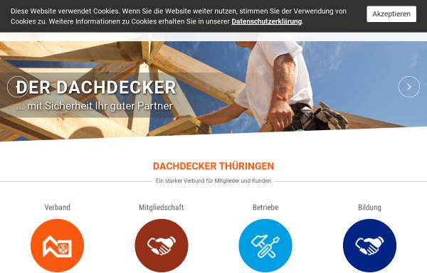 Vorschau von www.dach-thueringen.de, Landesinnungsverband für das thüringische Dachdeckerhandwerk