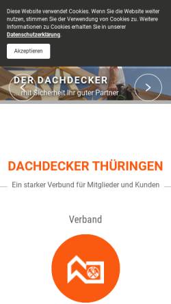 Vorschau der mobilen Webseite www.dach-thueringen.de, Landesinnungsverband für das thüringische Dachdeckerhandwerk