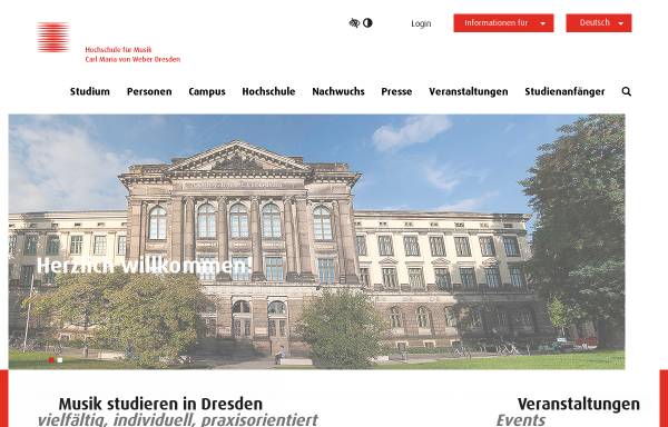 Vorschau von www.hfmdd.de, Hochschule für Musik Dresden