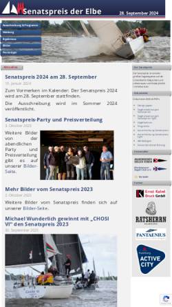 Vorschau der mobilen Webseite www.senatspreis.de, Senatspreis der Unterelbe - BSC - ASV - Hamburg