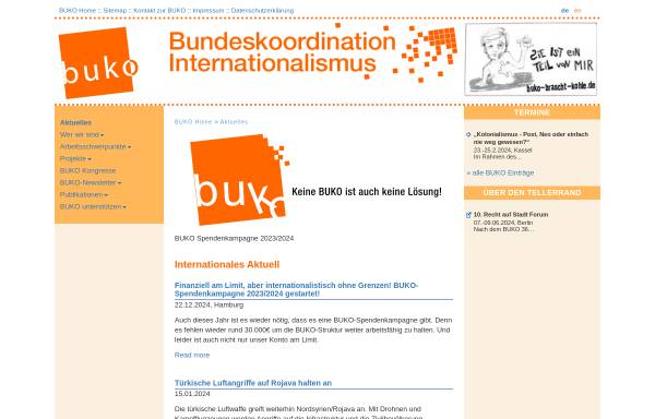 Vorschau von www.buko.info, BUKO Bundeskoordination Internationalismus