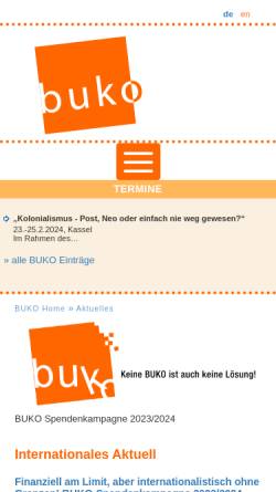 Vorschau der mobilen Webseite www.buko.info, BUKO Bundeskoordination Internationalismus