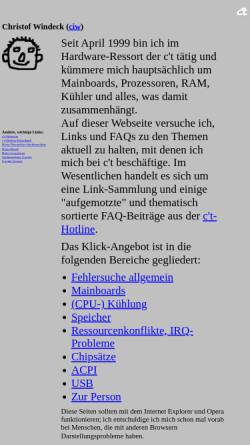Vorschau der mobilen Webseite www.heise.de, Hardware-Tipps von c't-Redakteur Christof Windeck