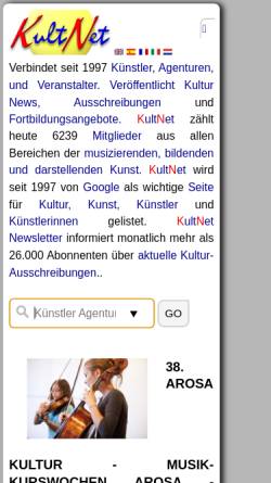 Vorschau der mobilen Webseite www.kultnet.de, kultnet.de