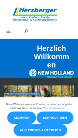 Vorschau der mobilen Webseite www.herzberger-dauernheim.de, Herzberger Land- und Gartentechnik