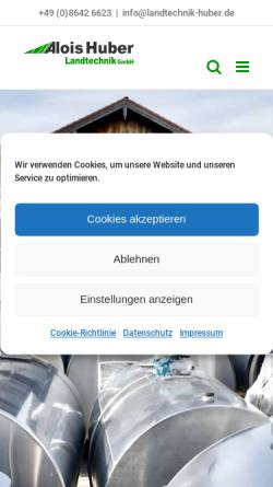 Vorschau der mobilen Webseite www.landtechnik-huber.de, Landtechnik Alois Huber GmbH
