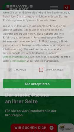 Vorschau der mobilen Webseite se-eh.com, Servatius & Ehlenz GmbH