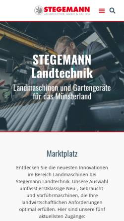 Vorschau der mobilen Webseite stegemann-landtechnik.de, Stegemann Landtechnik GmbH & Co. KG